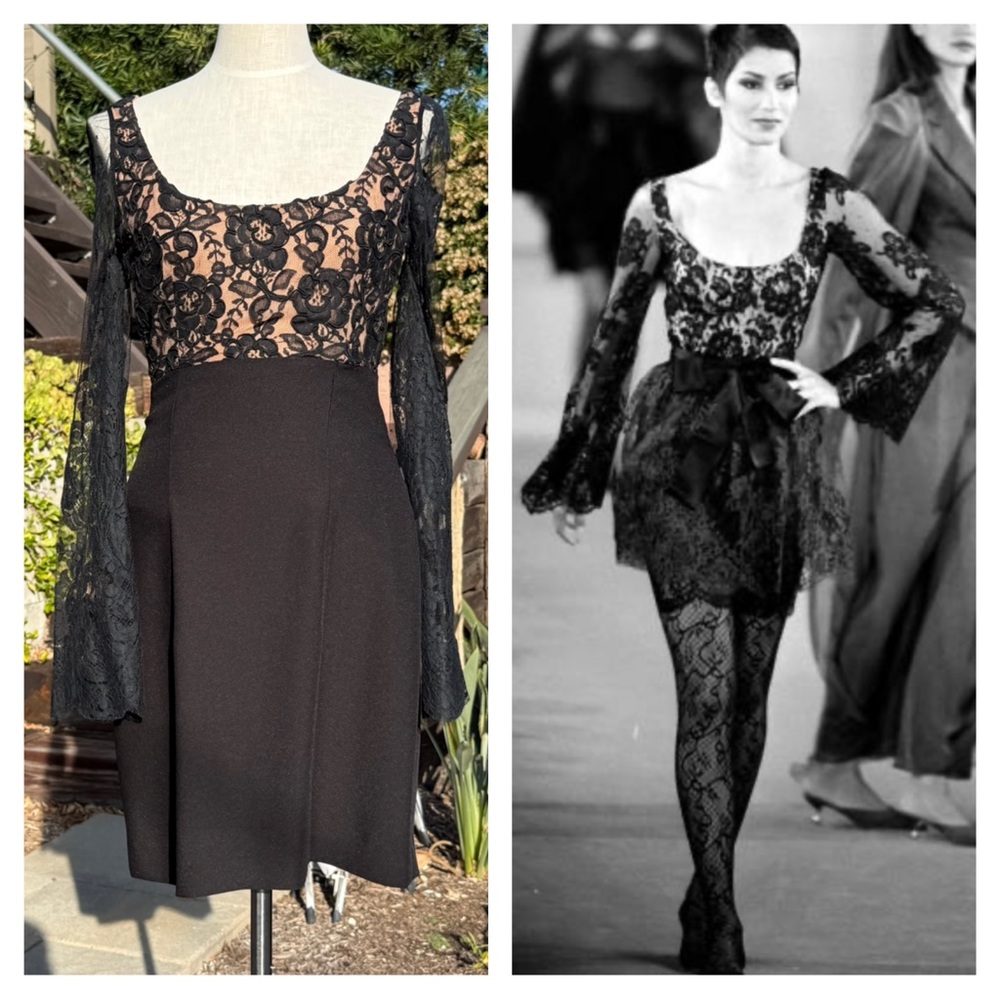 Bill Blass 1994 lace mini dress
